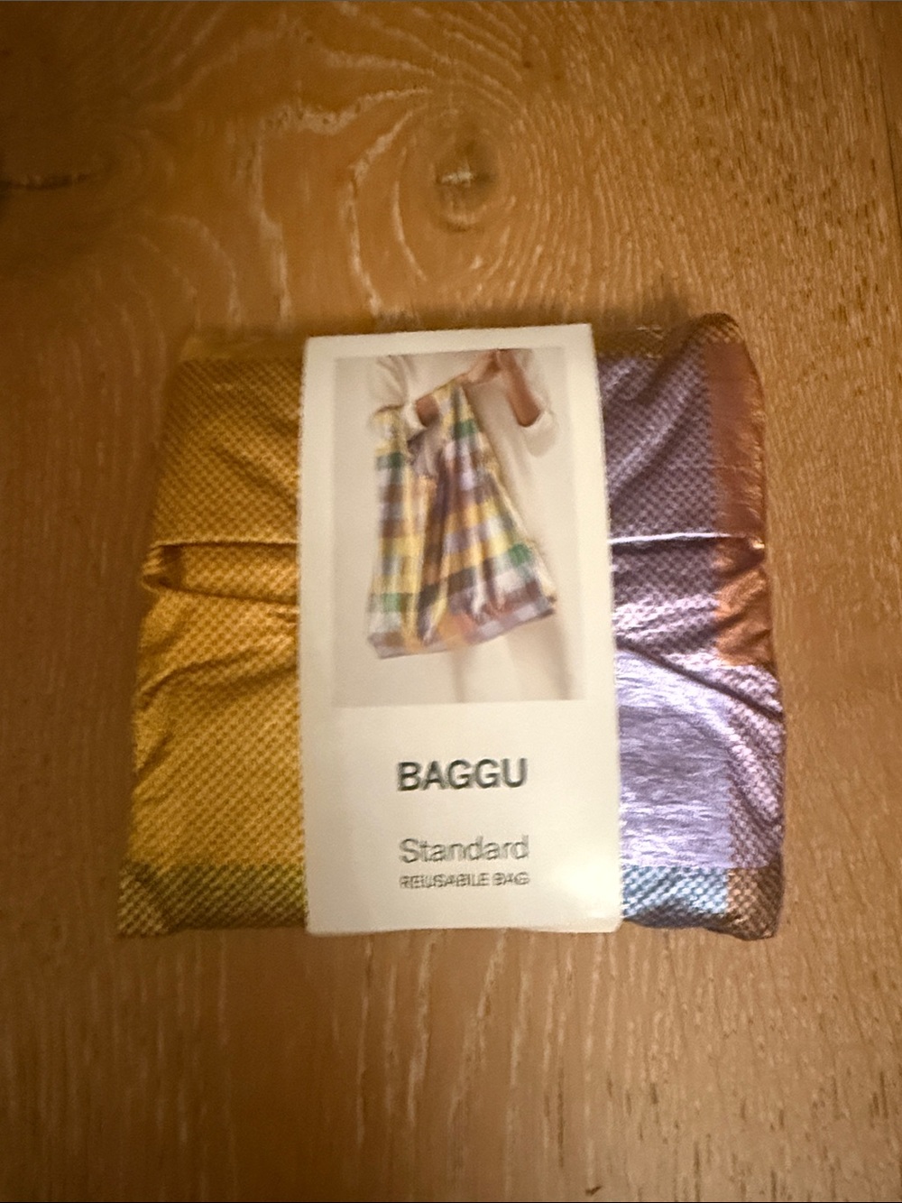 BAGGU Standard Reusable Bag - Metallic Yellow & Purple